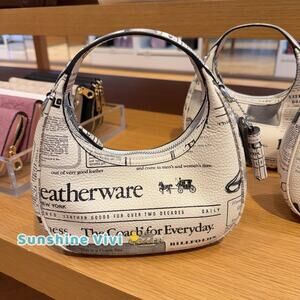 NWT Coach Carmen Mini Crossbody Bag With Newspaper Print CDB86
